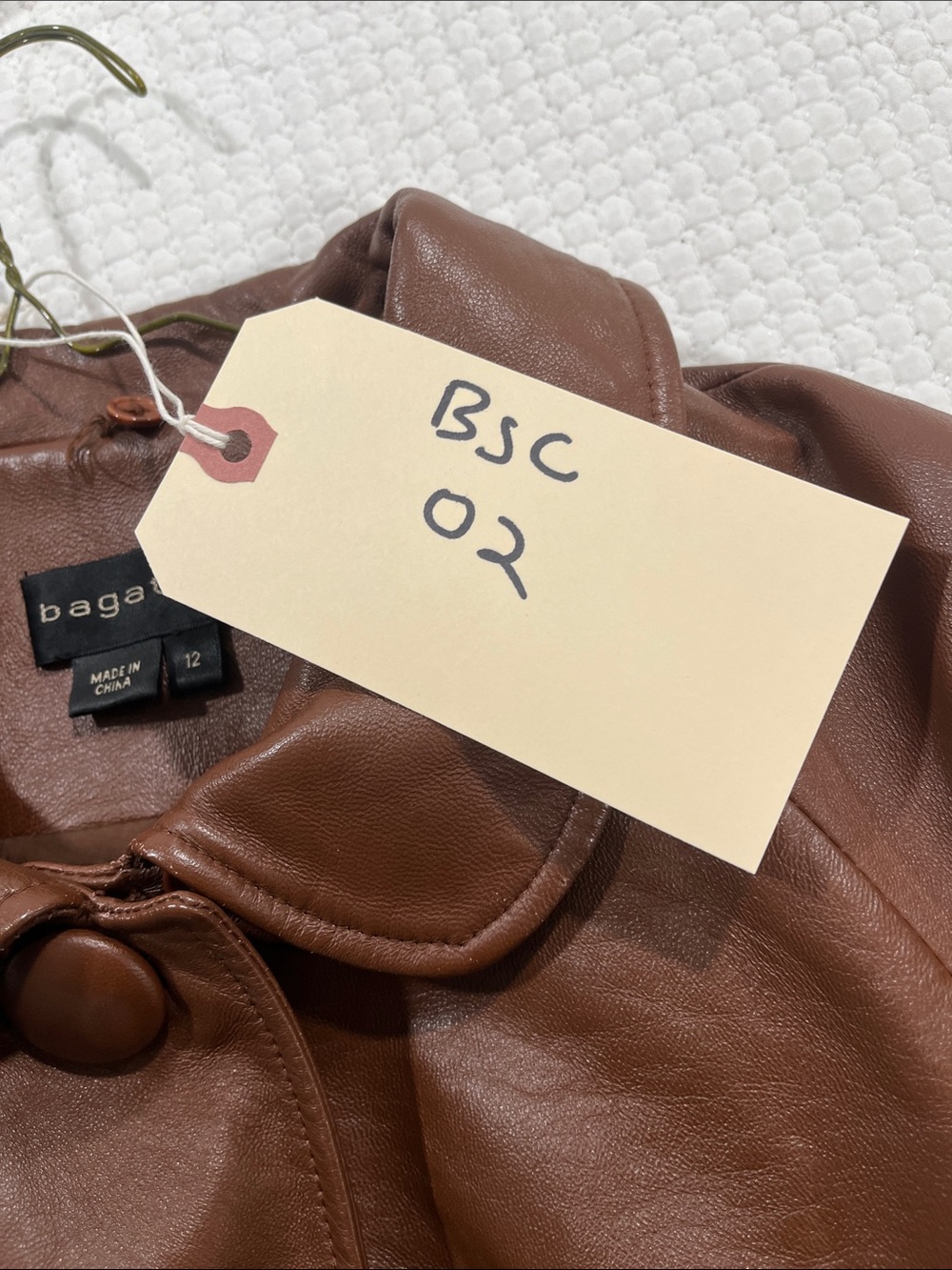 bagatelle Brown Leather Button-Front Jacket 12 - Picture 11 of 11